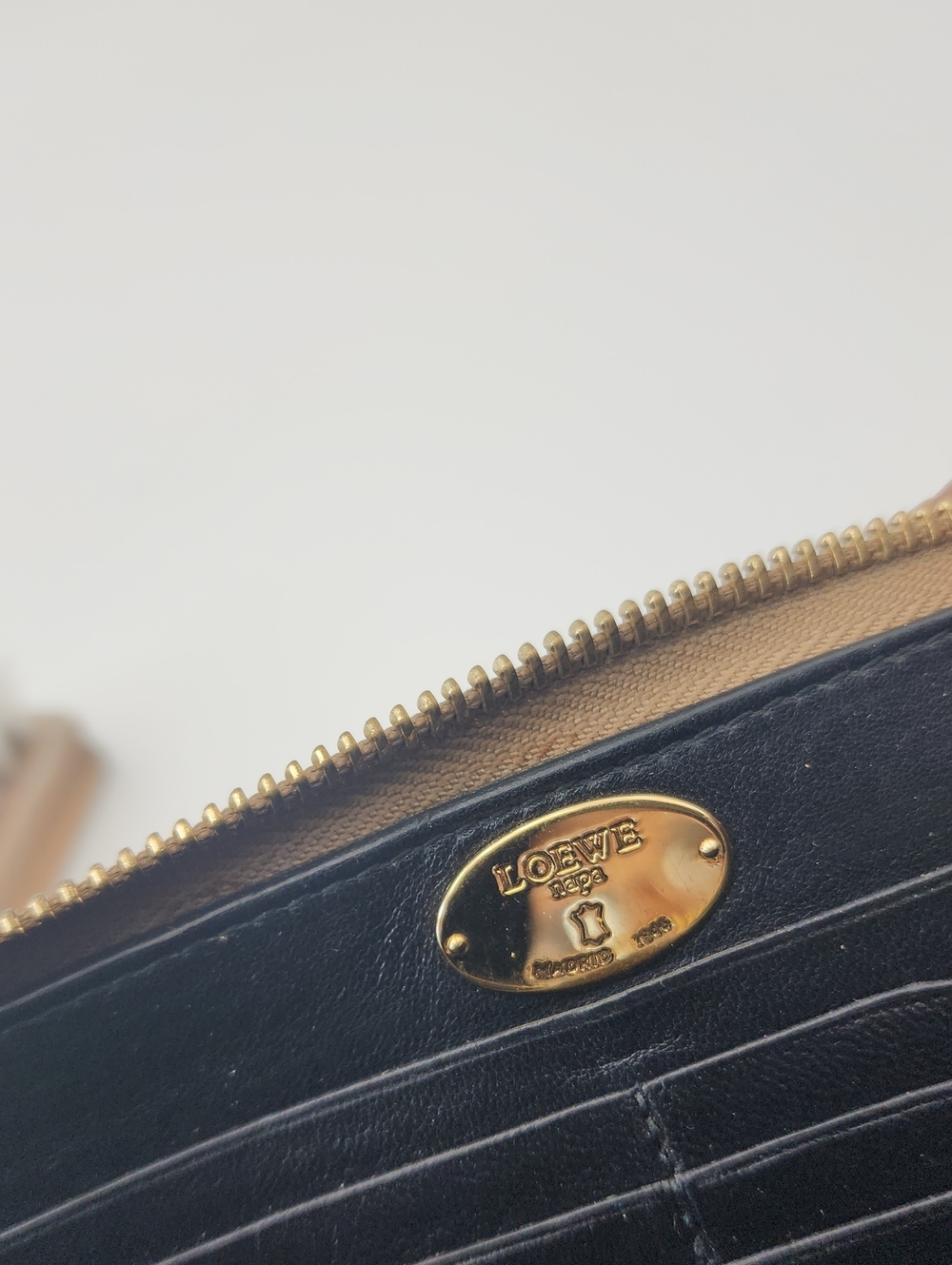 LOEWE Anagram Continental Long Zip Around Wallet Metallic Bronze Gold Leather - Picture 10 of 16